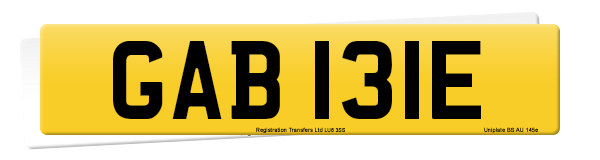 Registration number GAB 131E
